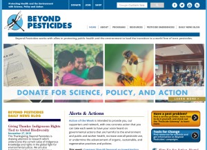 How beyondpesticides.org looks like on a tablet such as an iPad.
