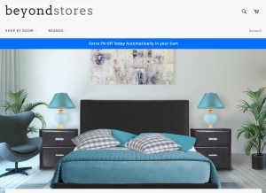 How beyondstores.com looks like on a tablet such as an iPad.