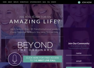 How beyondtheordinaryshow.com looks like on a tablet such as an iPad.