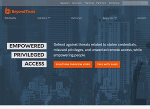 How beyondtrust.com looks like on a tablet such as an iPad.