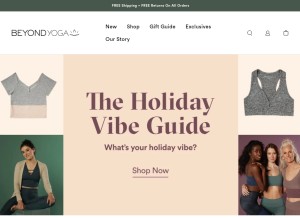 How beyondyoga.com looks like on a tablet such as an iPad.