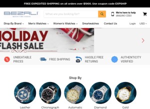 How bezali.com looks like on a tablet such as an iPad.