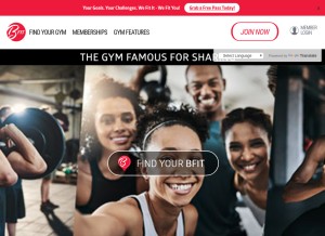 How bfitgyms.com looks like on a tablet such as an iPad.