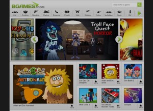 How bgames.com looks like on a tablet such as an iPad.