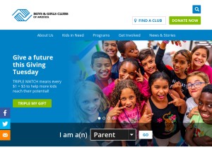 How bgca.org looks like on a tablet such as an iPad.