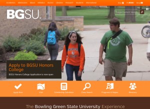 How bgsu.edu looks like on a tablet such as an iPad.