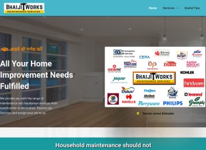 How bhaijiworks.com looks like on a tablet such as an iPad.