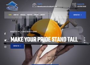 How bharathiconstructions2003.com looks like on a tablet such as an iPad.