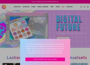 How bhcosmetics.de looks like on a tablet such as an iPad.