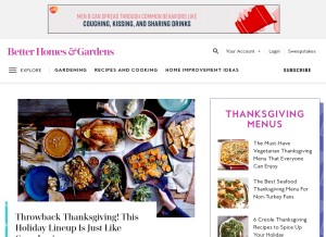 How bhg.com looks like on a tablet such as an iPad.