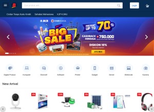 How bhinneka.com looks like on a tablet such as an iPad.