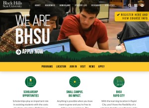 How bhsu.edu looks like on a tablet such as an iPad.