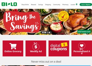 How bi-lo.com looks like on a tablet such as an iPad.