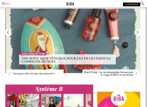 How bibamagazine.fr looks like on a tablet such as an iPad.