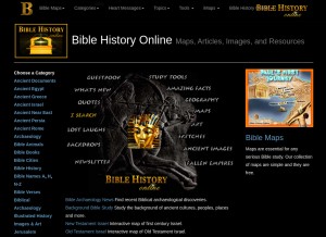 How bible-history.com looks like on a tablet such as an iPad.