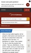 How biblegateway.com looks like on a mobile device such as an iPhone.
