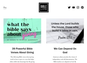 How biblelyfe.com looks like on a tablet such as an iPad.