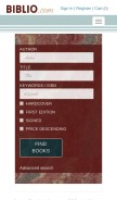 How biblio.com looks like on a mobile device such as an iPhone.