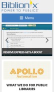 How biblionix.com looks like on a mobile device such as an iPhone.