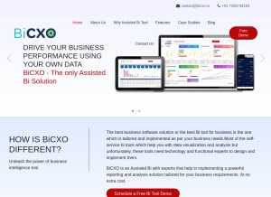 How bicxo.in looks like on a tablet such as an iPad.