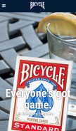 How bicyclecards.com looks like on a mobile device such as an iPhone.