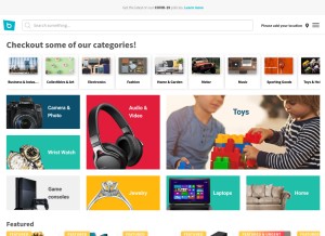 How bidmaze.com looks like on a tablet such as an iPad.