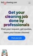 How bidmycleaning.com looks like on a mobile device such as an iPhone.
