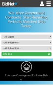 How bidnet.com looks like on a mobile device such as an iPhone.