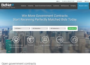 How bidnet.com looks like on a tablet such as an iPad.