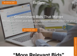 How bidsync.com looks like on a tablet such as an iPad.