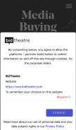 How bidtheatre.com looks like on a mobile device such as an iPhone.