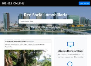 How bienesonline.com looks like on a tablet such as an iPad.