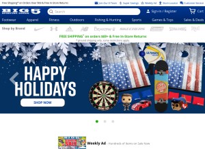 How big5sportinggoods.com looks like on a tablet such as an iPad.