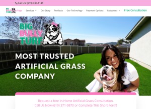 How bigbullyturf.com looks like on a tablet such as an iPad.