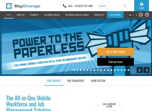 How bigchangeapps.com looks like on a tablet such as an iPad.