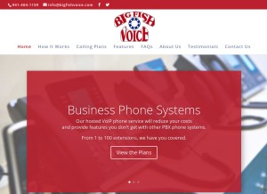 How bigfishvoice.com looks like on a tablet such as an iPad.