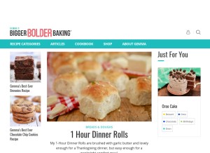 How biggerbolderbaking.com looks like on a tablet such as an iPad.