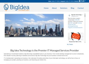 How bigideatech.com looks like on a tablet such as an iPad.