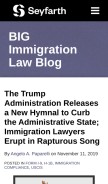 How bigimmigrationlawblog.com looks like on a mobile device such as an iPhone.