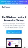 How bigmarker.com looks like on a mobile device such as an iPhone.