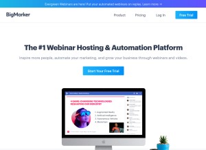How bigmarker.com looks like on a tablet such as an iPad.