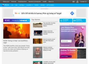 How bigpond.com looks like on a tablet such as an iPad.