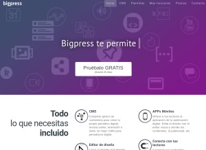 How bigpress.net looks like on a tablet such as an iPad.