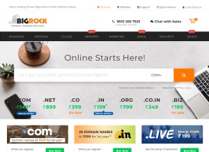 How bigrock.in looks like on a tablet such as an iPad.