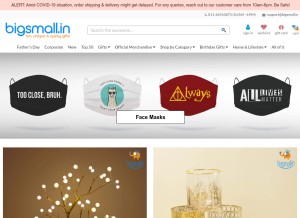 How bigsmall.in looks like on a tablet such as an iPad.