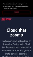 How bigstepcloud.com looks like on a mobile device such as an iPhone.