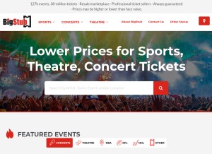 How bigstub.com looks like on a tablet such as an iPad.