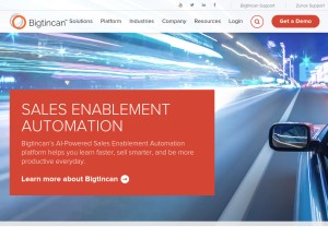 How bigtincan.com looks like on a tablet such as an iPad.
