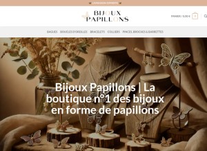 How bijoux-papillons.com looks like on a tablet such as an iPad.