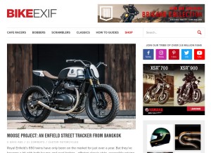 How bikeexif.com looks like on a tablet such as an iPad.